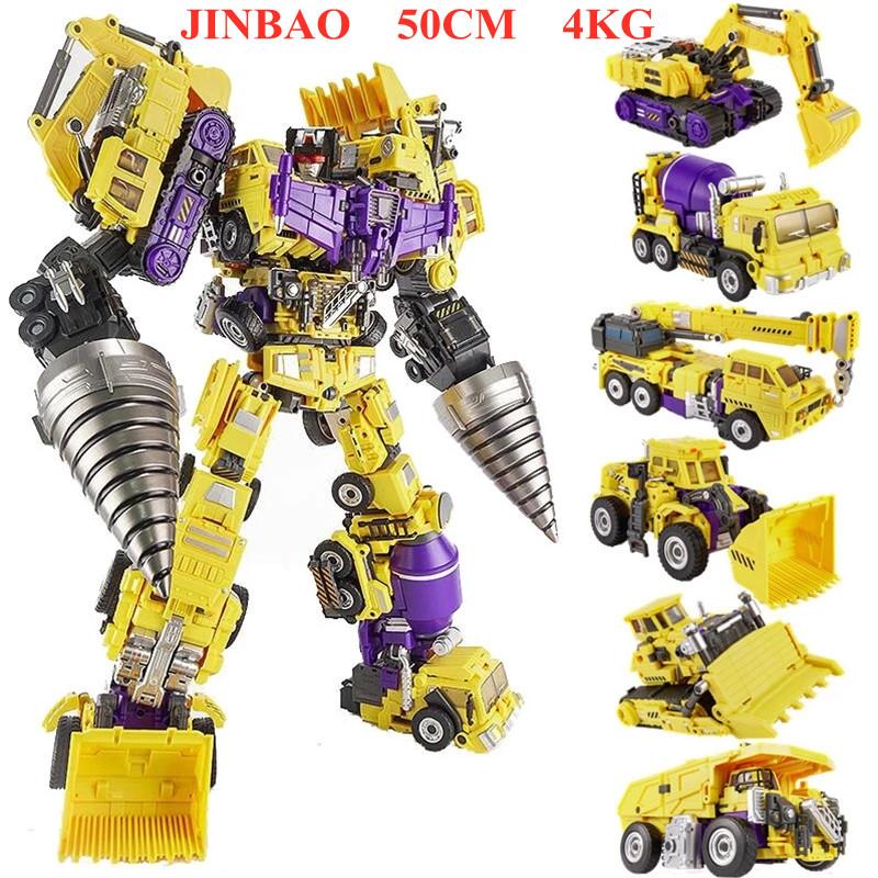 Jinbao 5 in 1 Big 45CM Transformation Predaking Toys Anime Devastator KO G1 Robot Action Figure Model Boy Children Kid Gift