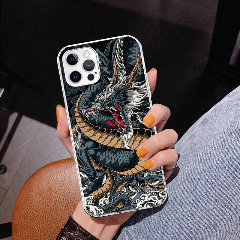 Азиатские Драконы Животное Татуировка Чехол для Телефона для Iphone 17 Air 16 11 12 13 Mini 14 Plus 15 Pro Max 7 8E SE 2020 16ProMax Чехол для Телефона C