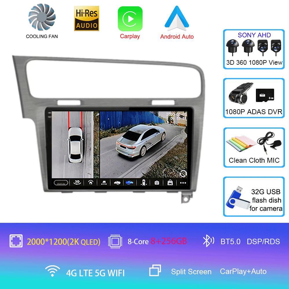Автомобильное радио Android 14 для Volkswagen VW Golf 7 MK7 GTI 2013-2020 Carplay HD Мультимедиа Авто Qualcomm GPS Стерео Видео Плеер 2din