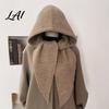 Cold Weather Hat Women Knit Hooded Scarf Hat Winter Pullover Balaclava Hood Hood Warm Ear Protection Skull Cap for Soft