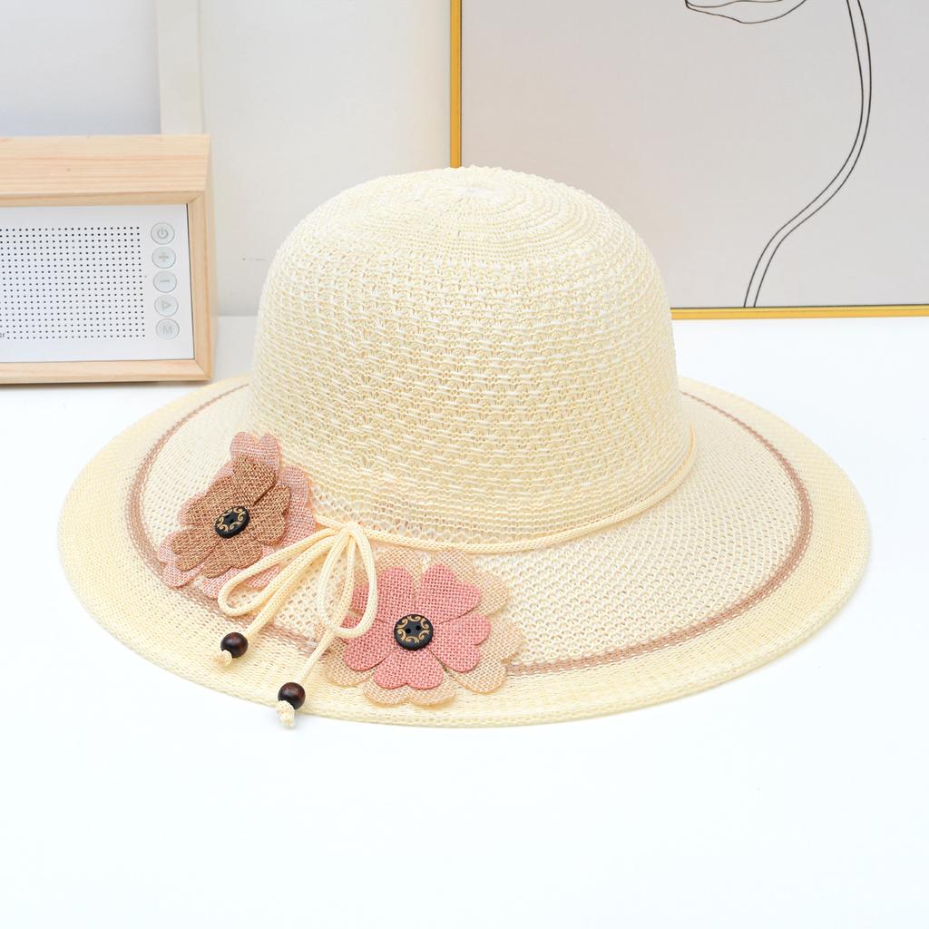 Травяная шляпа, женская летняя цветочная шляпа для прогулок на открытом воздухе, солнцезащитная шляпа, женская солнцезащитная шляпа с защитой от ультрафиолета