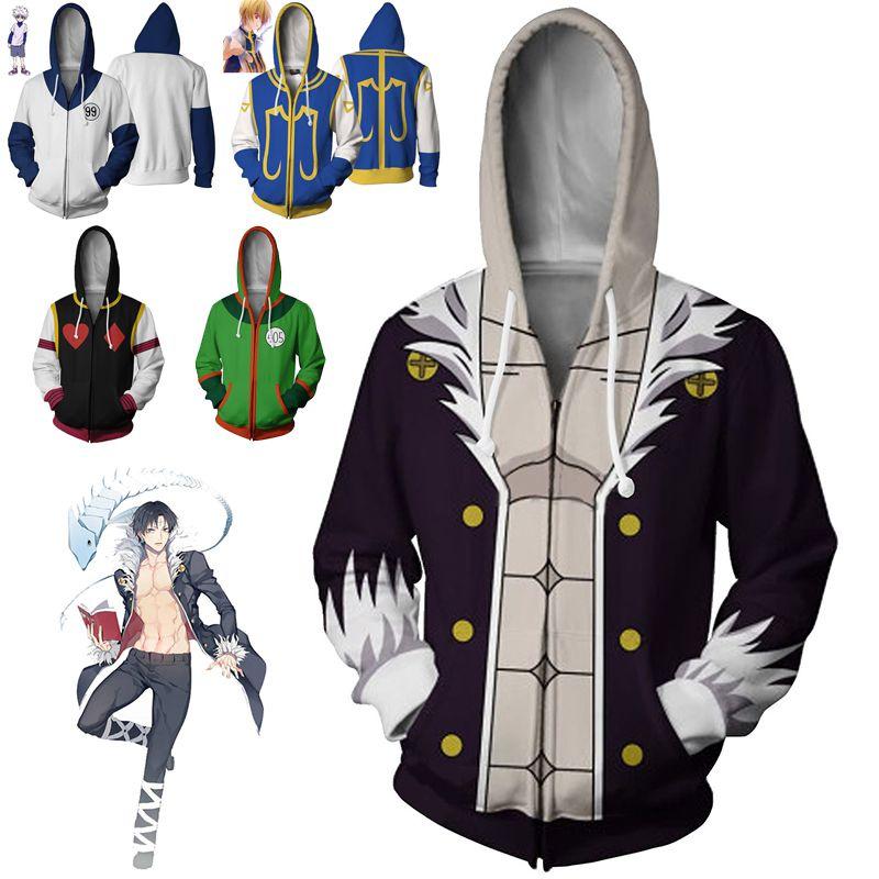 Теплая и уютная куртка на молнии Hunter Hunter Hisoka Killua, костюм для косплея, худи