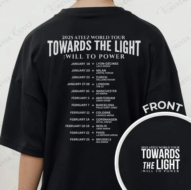 A Tour 2025 T-shirt–Teez Towards The Light Concert Shirt, Atiny Kpop Fan Merch