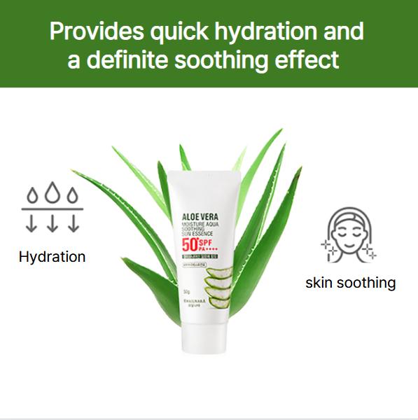 KWAILNARA Успокаивающая солнцезащитная эссенция Aloe Vera Moisture Aqua (SPF50 + / PA ++++) 50 г / 1,76 унции. (3 варианта)