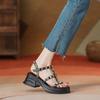 Fashion Small Size 33 34 Women Rivets Sandals Fashion Elevated Sandals Low Heel Korean Design Girls Shoes Platform Shoes Sandalias Mujer