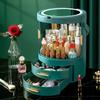 Cosmetic Storage Box Desktop Dustproof with Mirror Integrated Skin Care Products Dressing Table Shelf Makeup Box