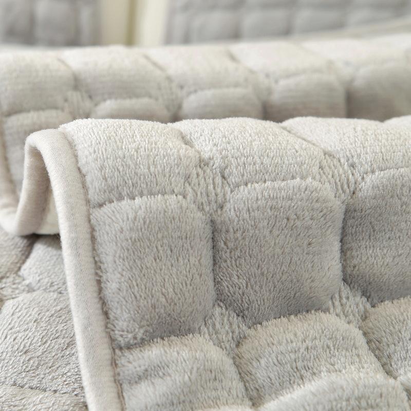 Flannel Square Sofa Cushion Winter Thickened Plush Warm Non-Slip Seat Cushion Leather Sofa Cover Clearance