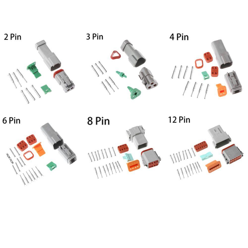 2/ 3/ 4/ 6/ 8/ 12P Seal Kits Male and Female Waterproof Connector Socket Plug Wiring DT06/04