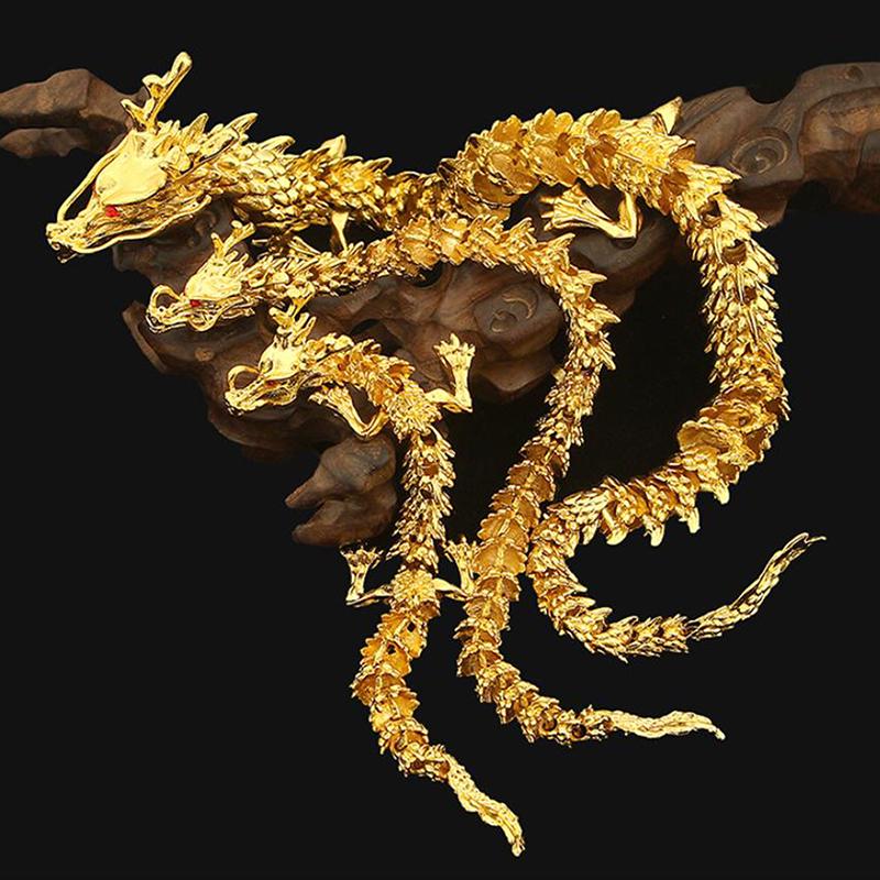Alloy 3D Dragon Can Rotate Dragon Tabletop Arts And Crafts Decoration Dragon Statue Creative Gift Children'S Toy Gift
