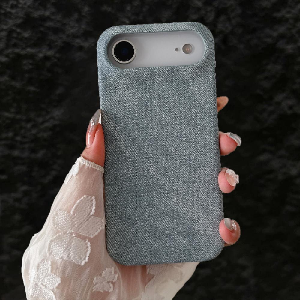 Vintage Denim Fabric Armor Case for iPhone 17 Air 16 15 14 13 12 Pro Max 11 Plus 16E 17Pro 16Pro Cooling Frameless Phone Cover