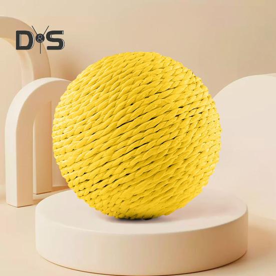 Cat Sisal Ball Interactive Cat Scratching Ball Toy Natural Sisal Scratcher Ball with Sound for Kitten Teeth Cleaning Training