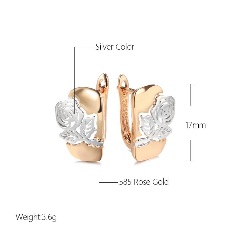 Мода Розовое Золото Цвет Микс Полые Роза Цветок Английские Серьги Свадебная Вечеринка Ежедневные Винтажные Женские Украшения Подарок