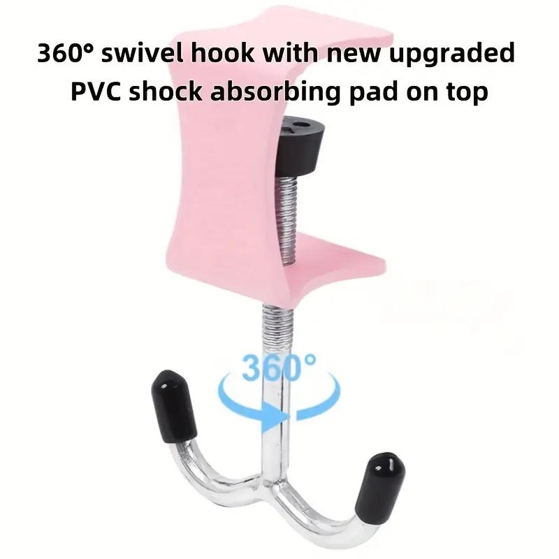 1 шт. Многофункциональный двойной крючок Крючок для школьной сумки Настольное съемное устройство для подвешивания мобильной сумки Крючок для сумки на боковую сторону стола Без перфорации Прочный крючок для сумки