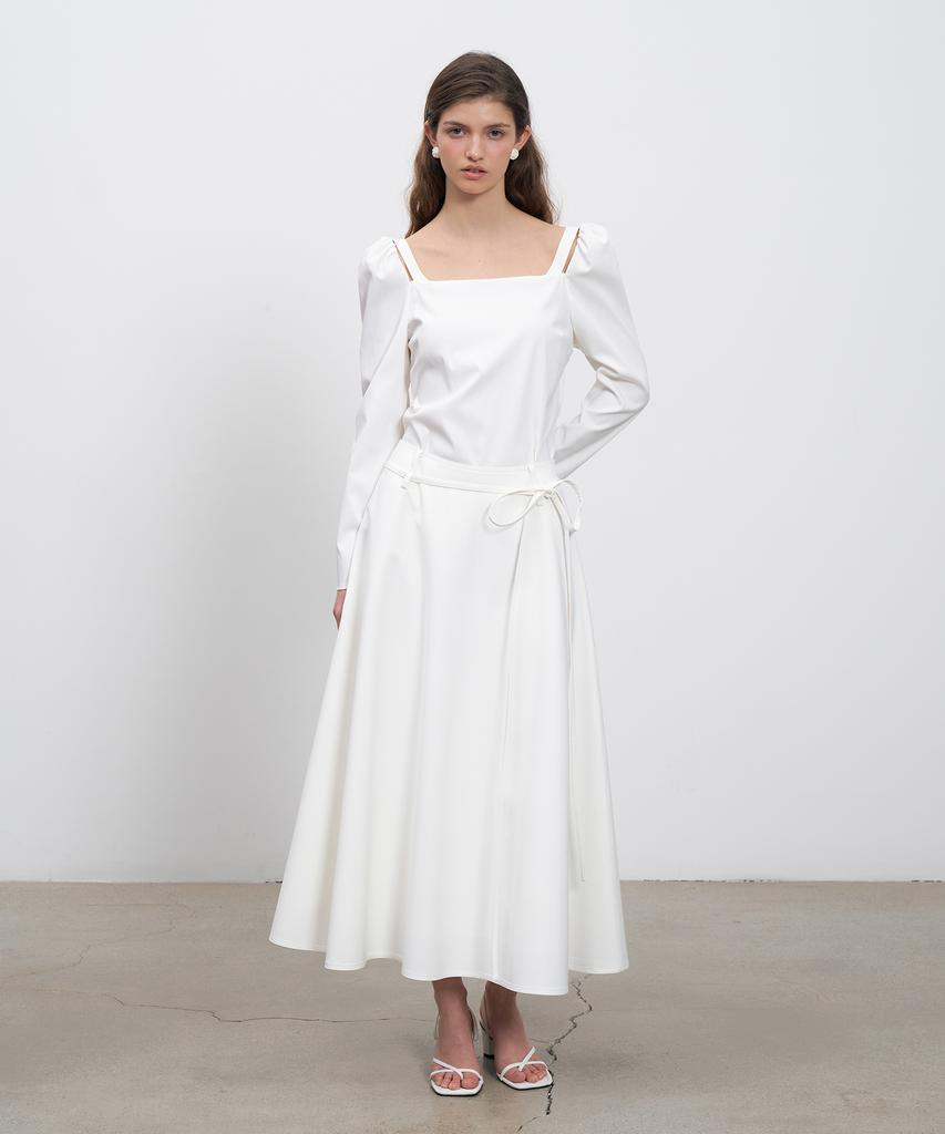 Rene J A Line Flair Long Skirt