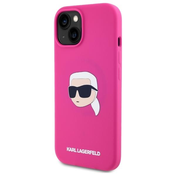 Karl Lagerfeld Klhmp15Sskhpplf Iphone 15 6.1 Fuksja/Fuschia Hardcase Silicone Karl Head Print Magsafe
