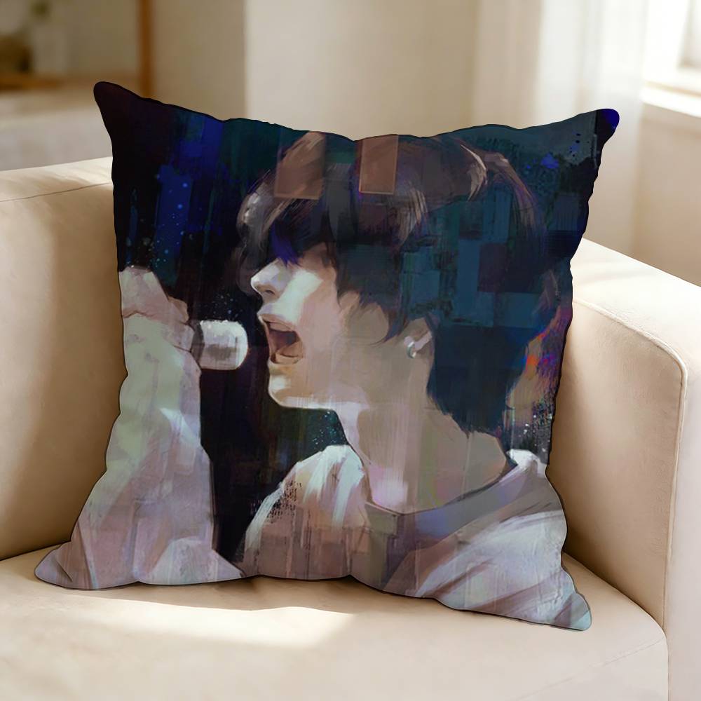 Allround music producer KKenshi YYonezu Square DoubleSided printed Pillow Case Bedroom Bedside Pillow Sofa Cushion Cover