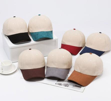 Vintage Corduroy Two Tone 6 Panel Dad Hat Casual Everyday Blank Unstructured Adjustable Baseball Caps for Men Women