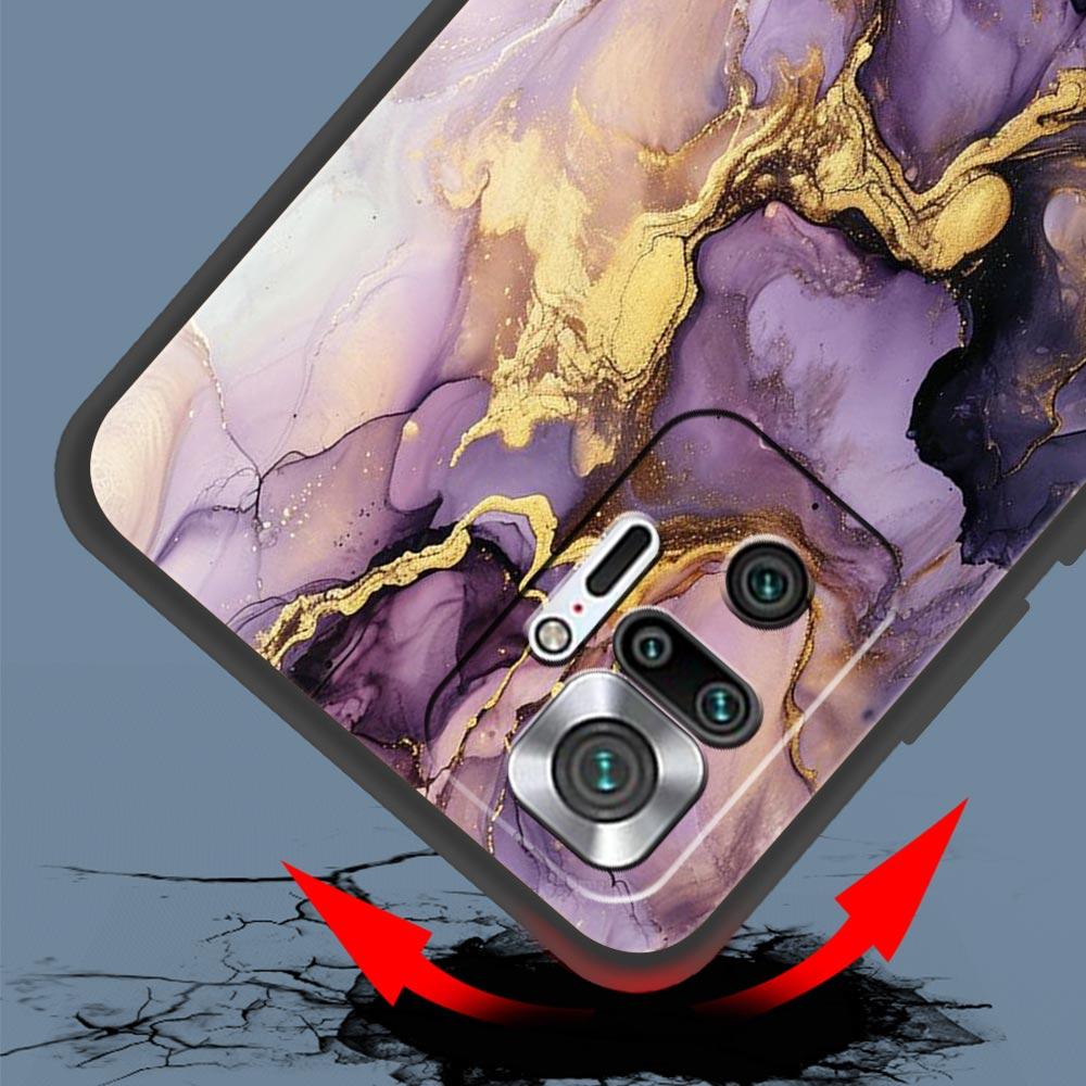 Мраморный чехол для телефона Xiaomi Redmi Note 14 13 5G 10 11 12 Pro Plus 4G 14C 13C 12C 10C Черный чехол