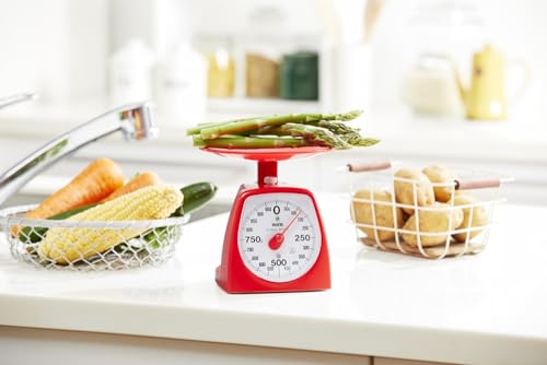 TANITA Аналоговые кухонные весы, 2,2 фунта (1 кг), Красный, 1439-1кг