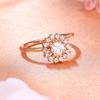 Женское дизайнерское кольцо на палец Estele с розовым золотом и CZ Flower (регулируемое)