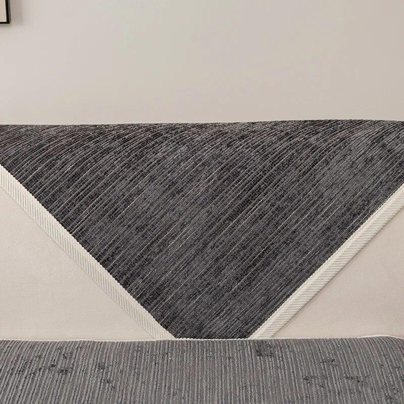 Simplicity Striped Chenille Anti-scratch Couch Cover Solid Color Four Seasons Universal Sofa Cover Living Room Non-slip Sofa Mat