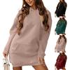 Women's Solid Color Fashionable Casual Sporty Long-Sleeve Hoodie