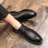 2025 Leather Shoes Men's New British Style Dress Business Casual Small Leather Shoes Groom Wedding Shoes