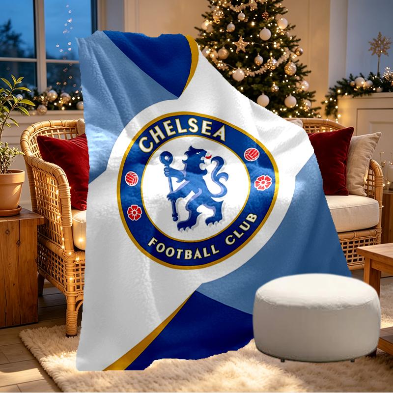 Плед Chelsea F.C. - Мягкий и Удобный, для Спальни, Путешествий, Дивана, Домашнего Декора - Подарок на День Рождения, Рождество для Друга