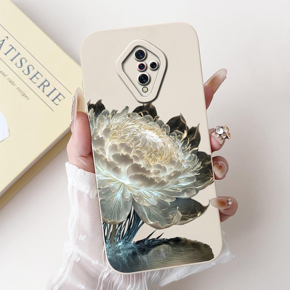 For Vivo S1 Pro (1920) / S1 (1907) Beautiful Bow Rose Painting Phone Case For Vivo S1 S1Pro Soft Silicone Shockproof Cases