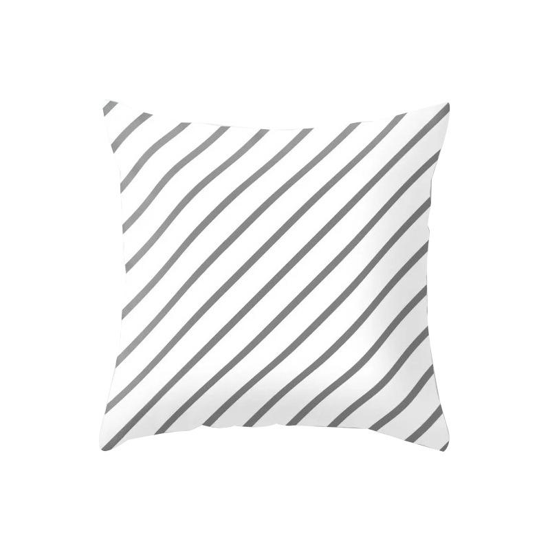 Modern Simple Gray Geometric Peach Leather Velvet Pillowcase Summer Sofa Home Office Cushion Pillowcase