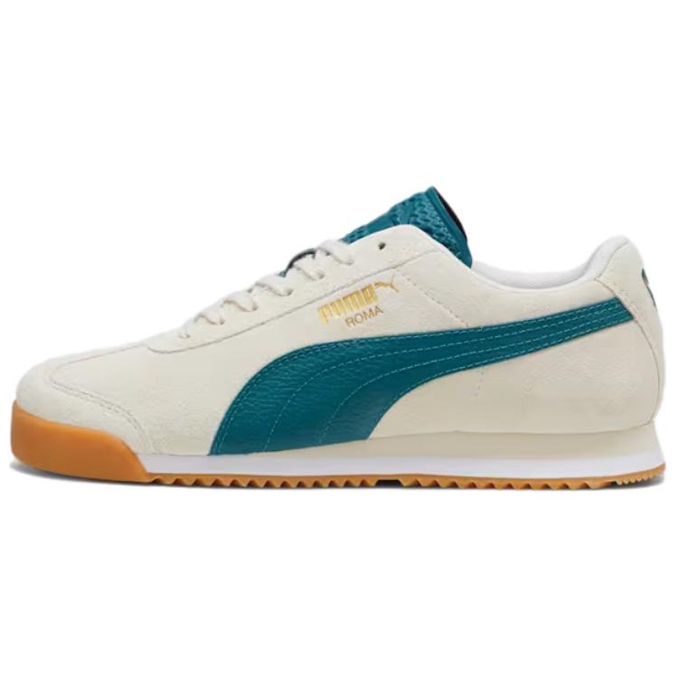 Puma Roma Suede Alpine Snow Cold Green Unisex Sneakers Cream Gum 398635-02