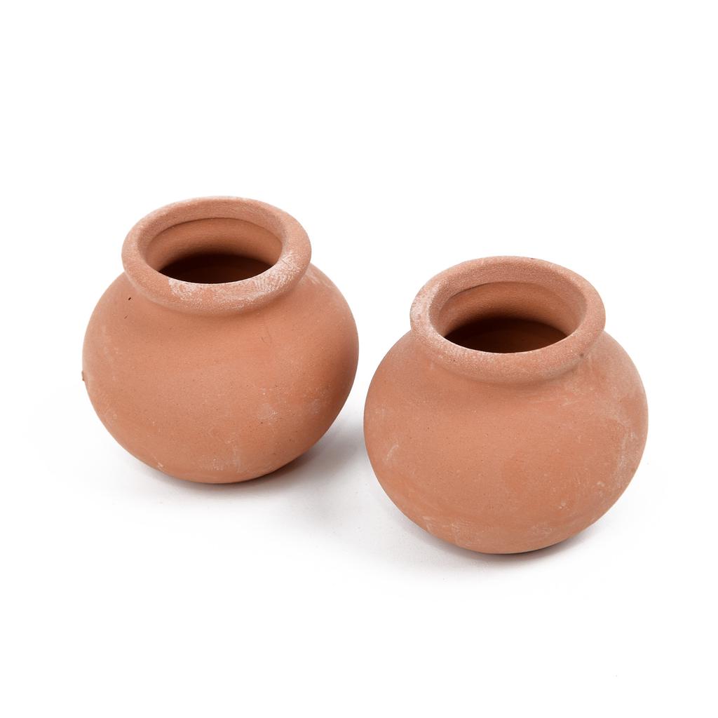 Exquisite Clay Plant Pots for Creative Crafts and Baby Bath Decor Set of 2