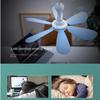 Бесшумный для кемпинга, общежития, палатки, подвесной вентилятор, потолочный навес, вентилятор с питанием от USB, 6 лепестков