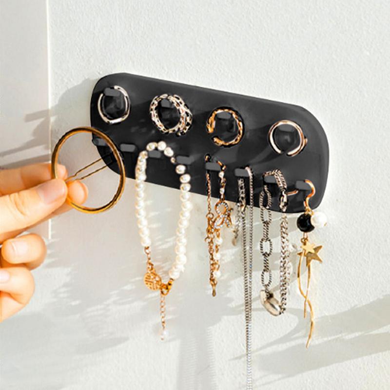 Multifunctional Jewelry Storage Rack Hook Wall Mounted Ring Earring Necklace Women Display Rack Key Chain Watch Storage Rack