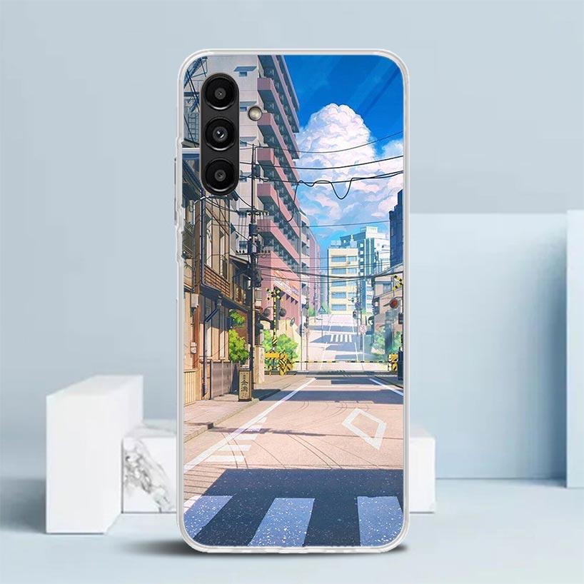 Эстетичная Аниме Пейзажная Обложка для Samsung Galaxy A17 A37 A57 A16 A26 A36 A56 A15 A14 A55 Чехол для Телефона A13 A53 A25 A35 A24 A34 A23