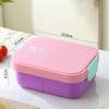 Portable Lunch Box Plastic Bento Box Microwave Heated Lunch Box with Fork&Spoon Tableware Picnic Food Fruit Container Dinnerware