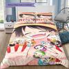 One Piece Monkey D Luffy Pattern Bedding Quilt Set Quilt Cover Pillowcase Home Birthday Gift(1 * duvet cover + 2 * pillowcase, without core)