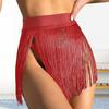 Yousheng Swim Skirt Cover-up High Waist Solid Color Tassel Sun Protection Beach Bikini Skirt Pool Beach Hot Spring Sexy Swimwear