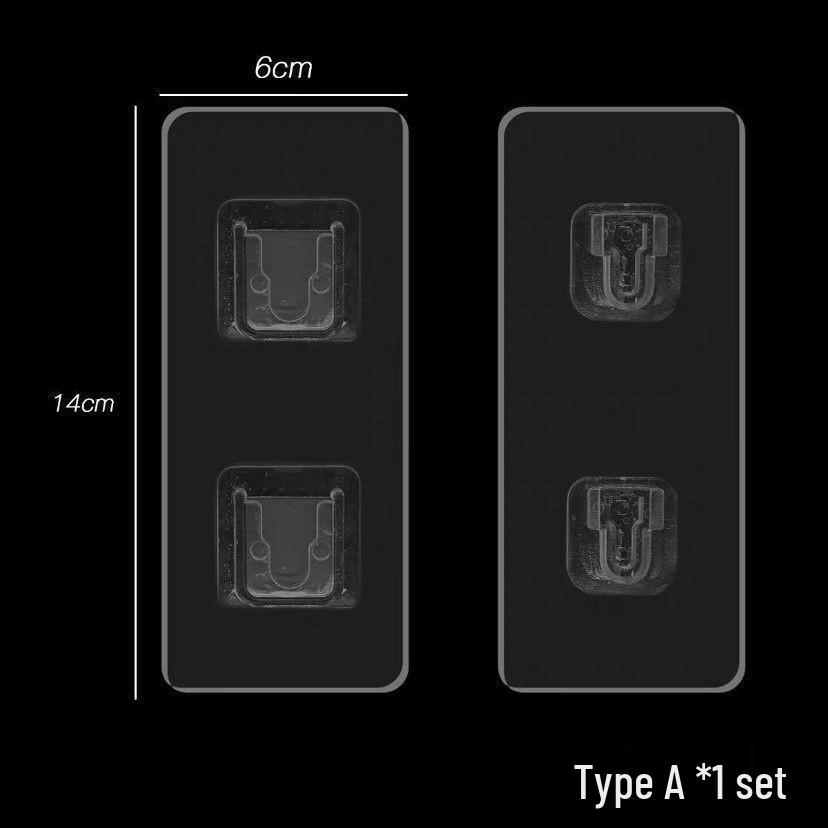 Многослойная клейкая настенная полка для хранения с прозрачными крючками для ванной комнаты