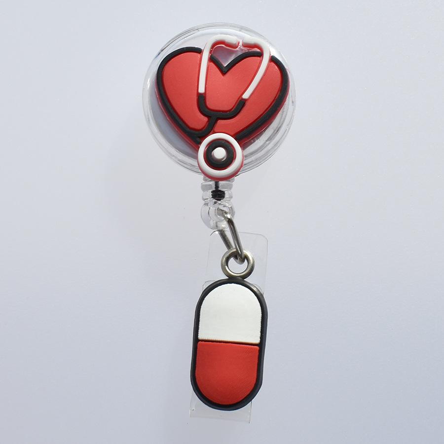 Мультяшная медицинская выдвижная пряжка, лицензия на работу для врача и медсестры, креативный ремешок, легко вытягиваемая пряжка, сертификат, фирменное наименование