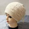 Women's Slouchy Knit Hat & Neck Warmer: Cozy Autumn/Winter Baotou Style, Large Head Fit, Face-Slimming Drawstring Design.