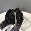 Fashion Personalized Sequined Bag Women's 2025 New Korean Version Bucket Bag Foreign Style Shoulder Trend Messenger Dinner Bag