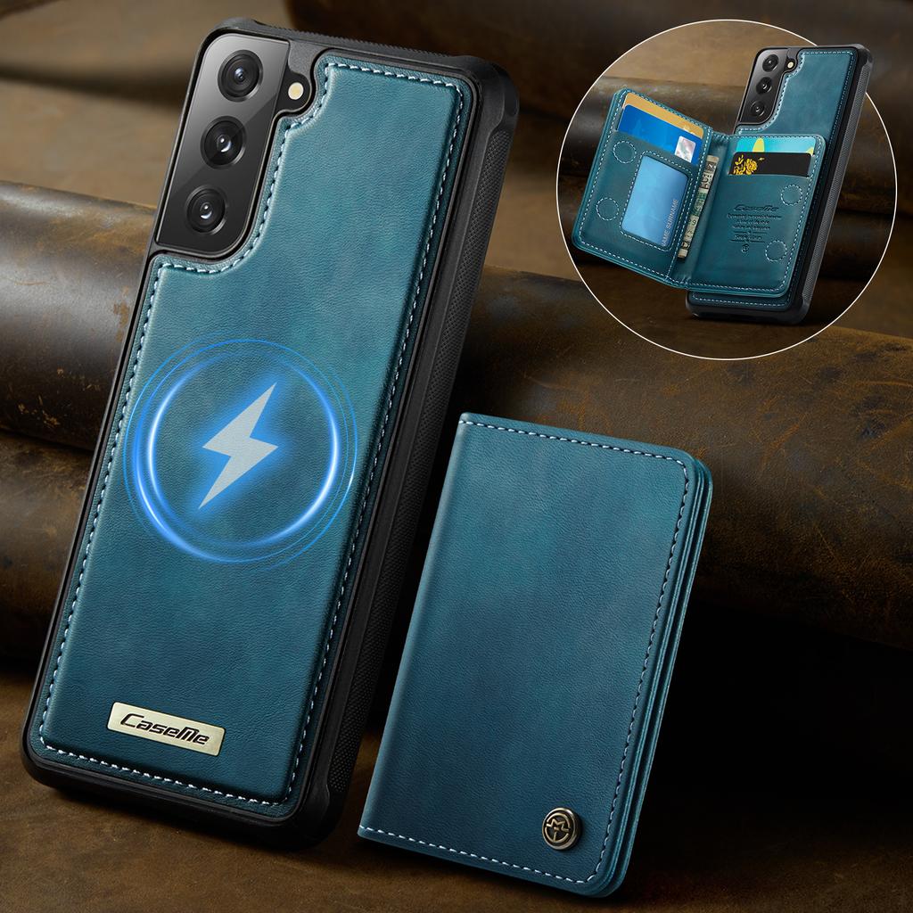 For Samsung Galaxy S22+ 5G Magnetic Case CASEME ME80 Series Leather PC TPU Phone Cover with Detachable Wallet