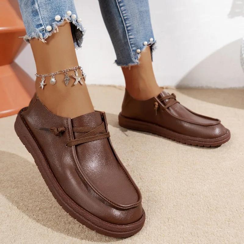 2024 Fashion Women's Shoes Cross-tied Women's Flats Fashion Light Daily Flats Women High Quality Plus Size Casual Flat Shoes