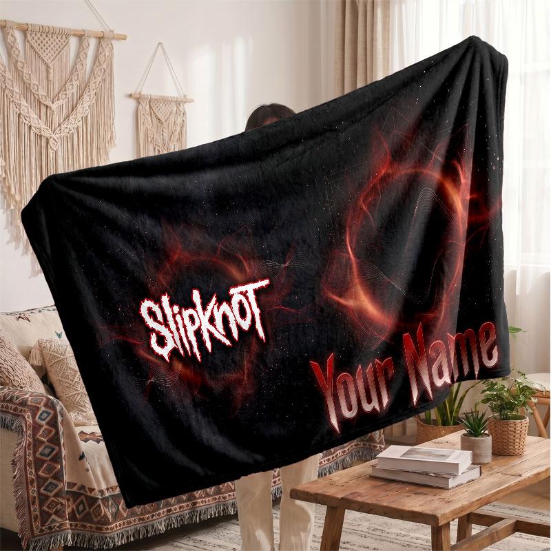 Фланелевое одеяло Slipknot, Персонализированное мягкое плед с текстом имени, Декор для дома, Подарок