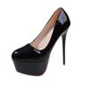 Fashion New Red Platform Heels Sexy Red Sole 16cm High Heels Wedding Shoes Naked Black Pointed Toe Red Soled Heels