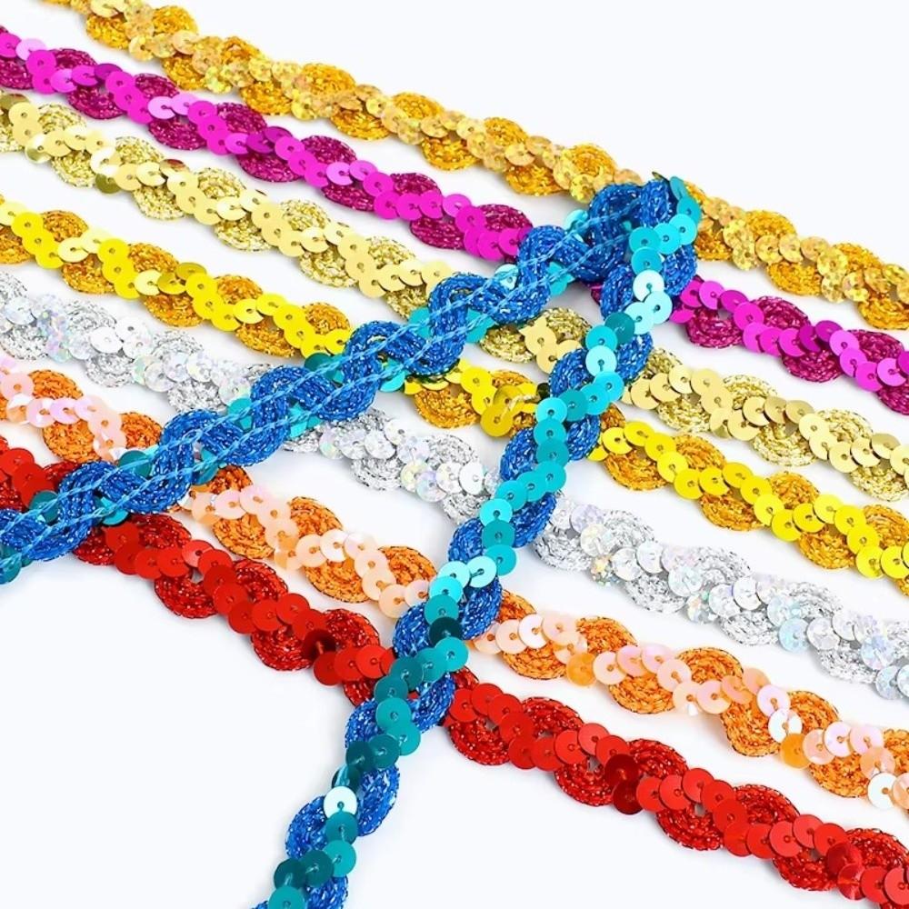DIY Sewing Sequin Lace Braided Band 15MM Dress Wedding Tape Decor Ribbon Sewing Supplies