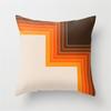 Vibrant Orange Rainbow Sunset Print Pillow Cover Abstract Geometric Lines Pillow Cover Sofa Car Office Cushion Cover Home Decor