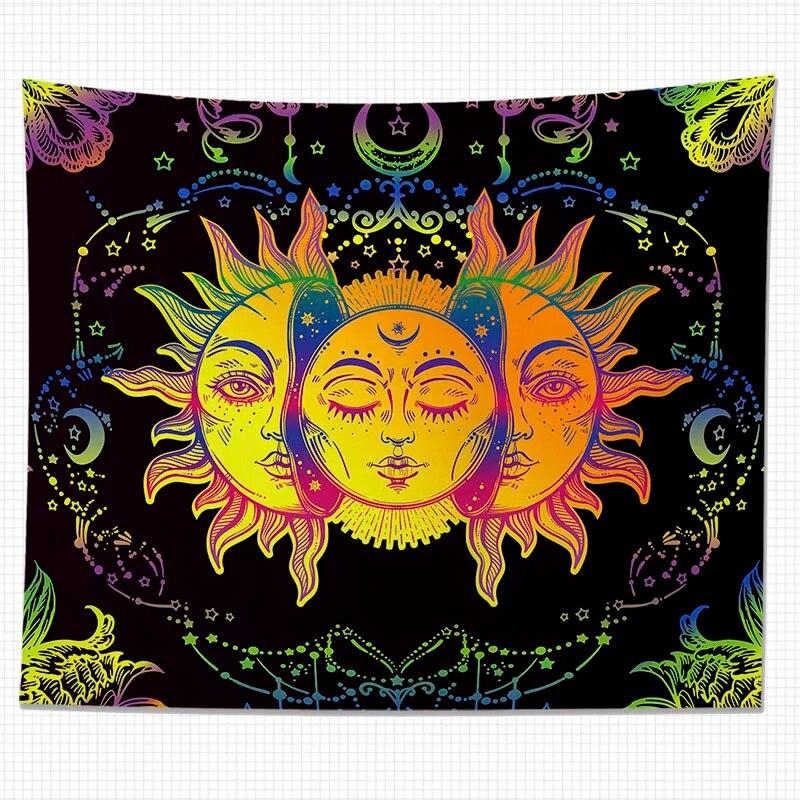 Гобелен Бог Солнца Искусство Тотем Украшения Дома Гостиная Висячий Фон Ткань
