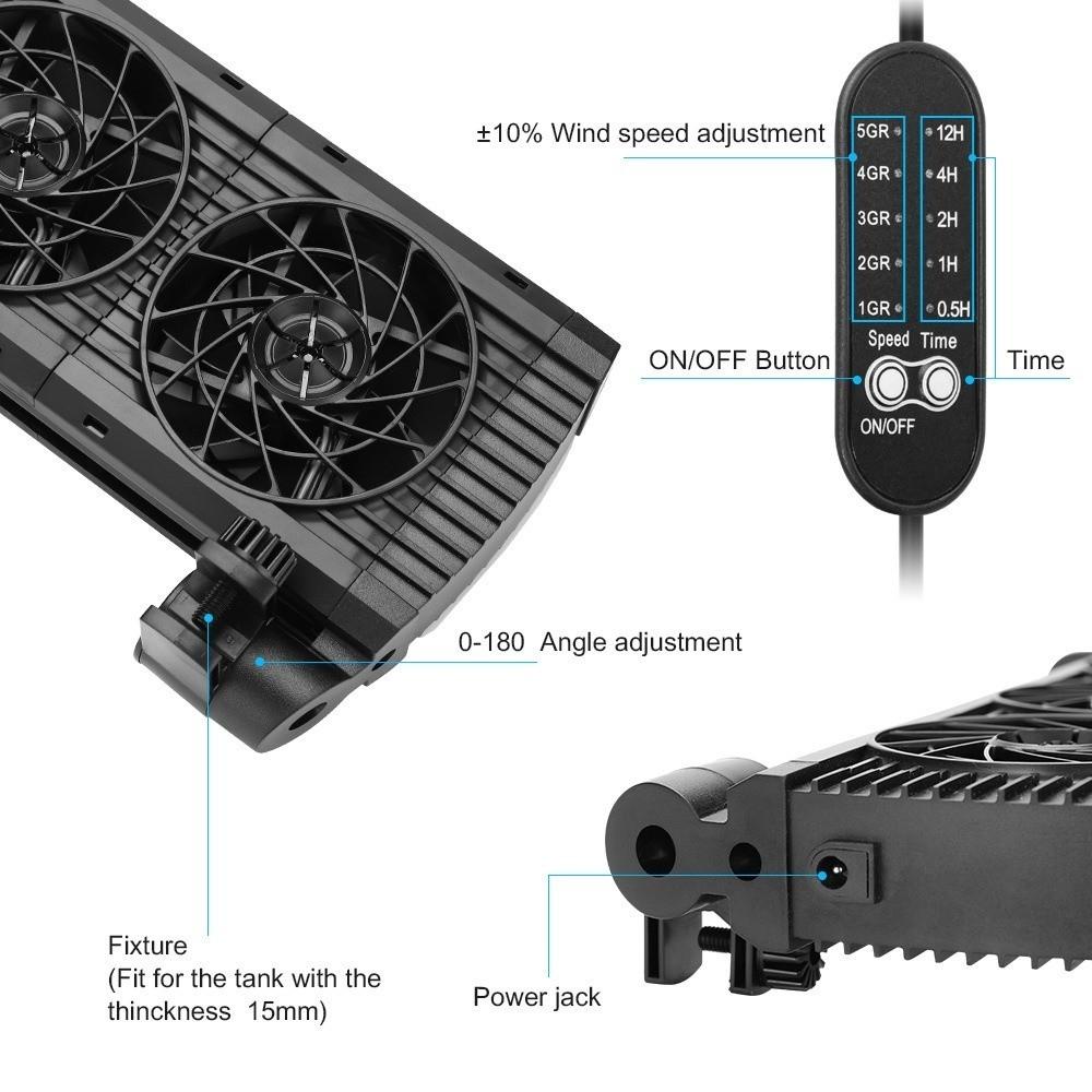 1/2/3/4/5/6 Head Aquarium Cooling Fan Variable Speed Heat Dissipation Fan Fishbowl Culture